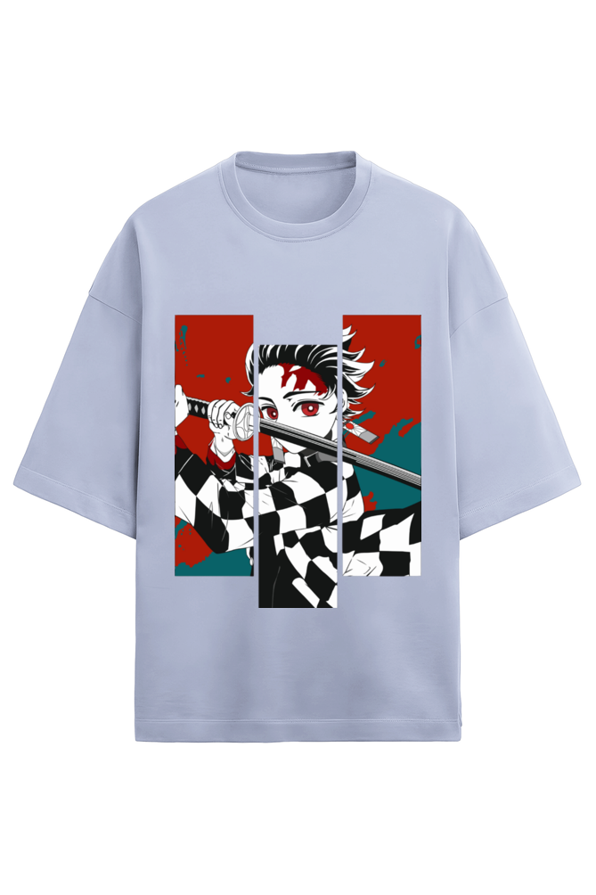 tanjiro editon oversized t shirt, lavendar, front